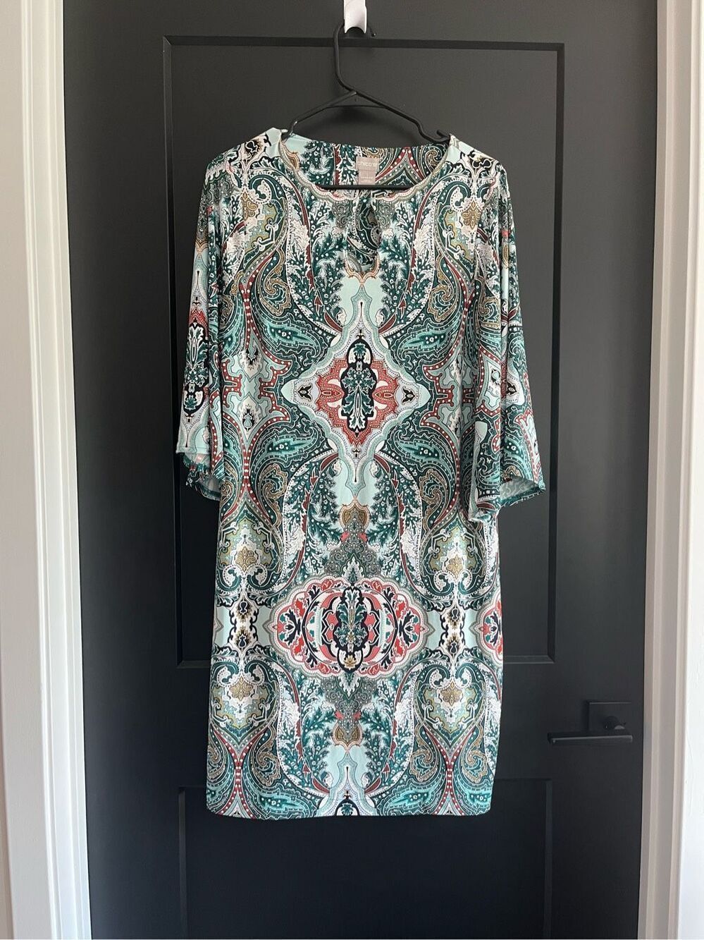 Chico’s MultiColor Paisley Medallion Print Shift dress Size 1 US (Size 8/10) - Picture 1 of 4